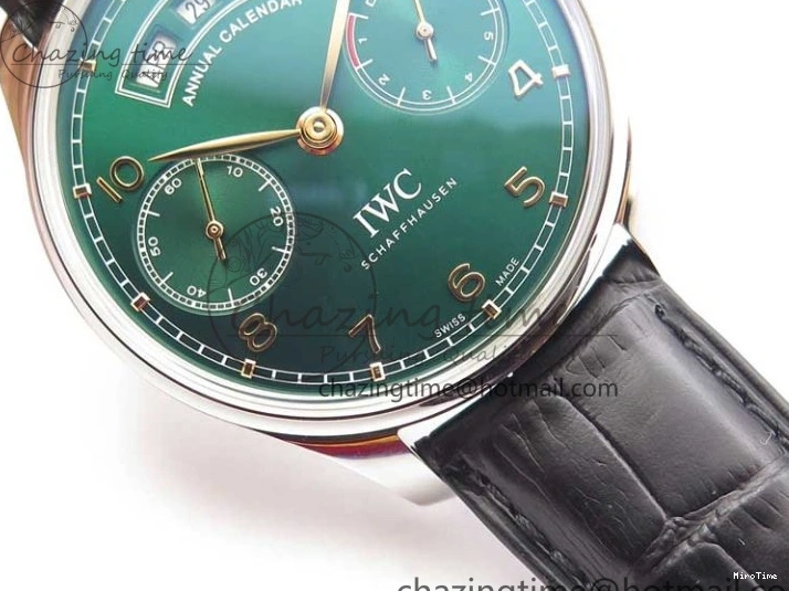 MIROTIME 1230 Portuguese Real PR Real Annual Calendar IW503510 ZF 1:1 Best Edition Green Dial on Black Leather Strap A QuickDry 7097
